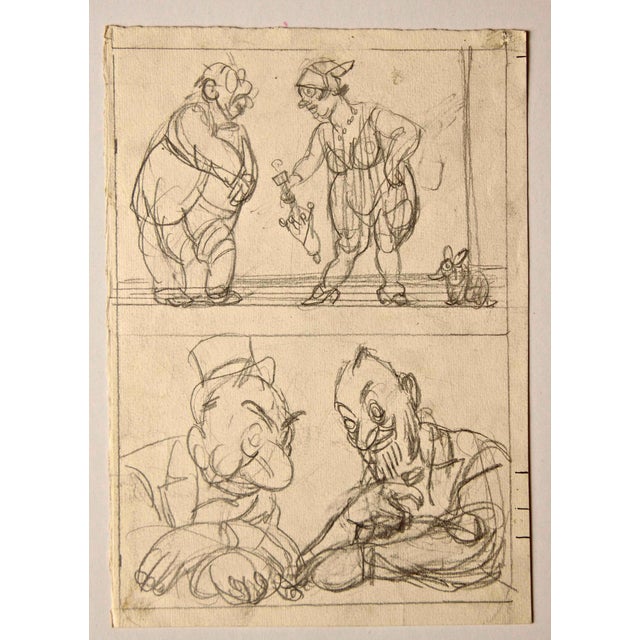 Gabriele Galantara, Nude Confabulo, 1908, Pencil on Paper For Sale
