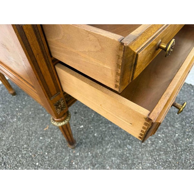 Vintage French Provincial Style 2 Drawer Side Table For Sale - Image 4 of 16