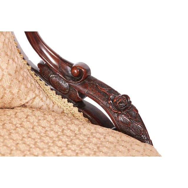 Outstanding pair of Victorian carved walnut chairs with outstanding carved detail to the lovely shaped backs, one with...