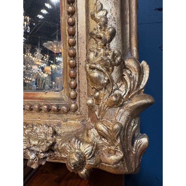 Traditional 19th Century French Transitional Giltwood Mirror For Sale - Image 3 of 6