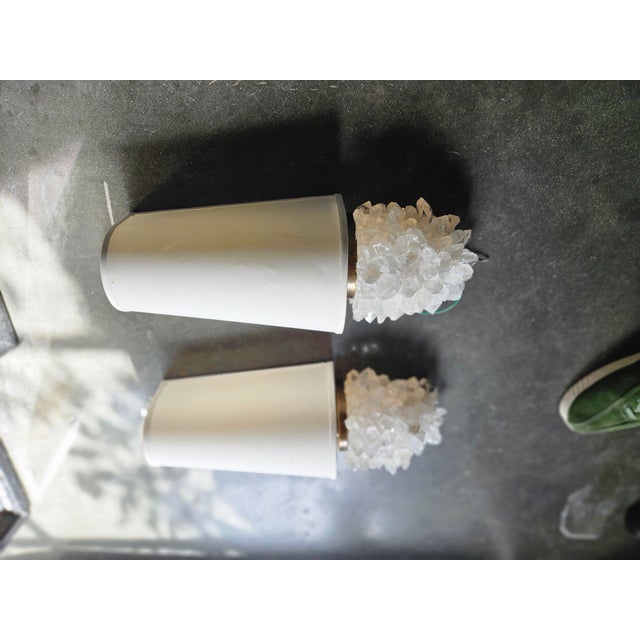 2000 - 2009 Michael Studios Roclk Quartz Sconces - a Pair For Sale - Image 5 of 10