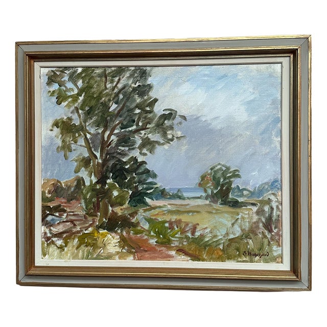 Sigurd Hagegård, Landscape, 1960s, Oil on Canvas, Framed For Sale