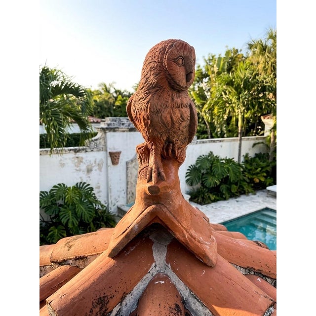 Vintage Terracotta Owl Roof Finial / Architectural Salvage For Sale - Image 11 of 12