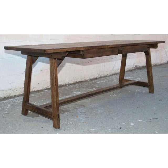 Fir Work Table with Two Drawers by Petersen Antiques For Sale - Image 9 of 10