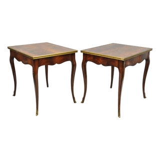 Late 20th Century Ralph Lauren Noble Estate French Louis XV Mahogany One Drawer End Table - A Pair For Sale