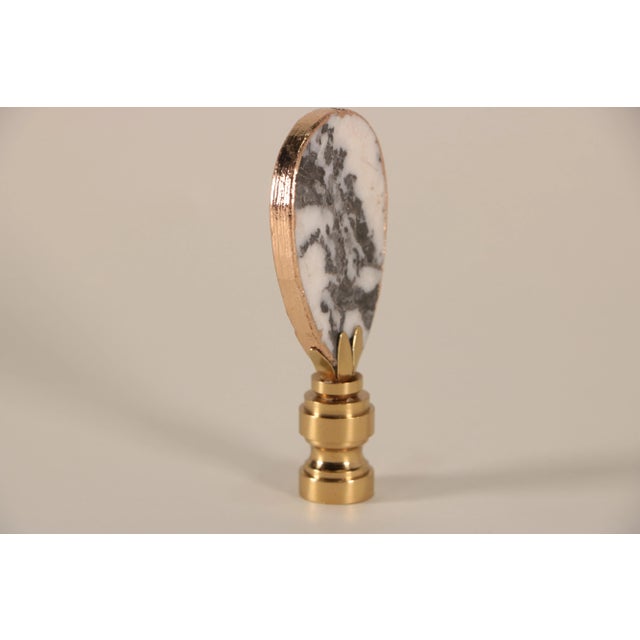 Contemporary Gilded Panda Marble Lamp Finial For Sale - Image 3 of 5