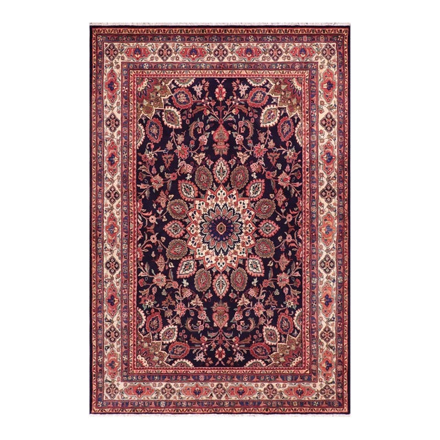 Antique Ardbeel Blue/Beige Wool Rug - 6'11'' X 10'5'' For Sale