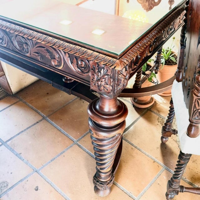1970s French Renaissance Revival Euro Import 11p Dining Set For Sale In Los Angeles - Image 6 of 9