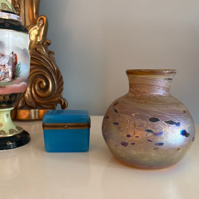 Glass Marco Jarman Art Glass Iridescent Vase For Sale - Image 7 of 7