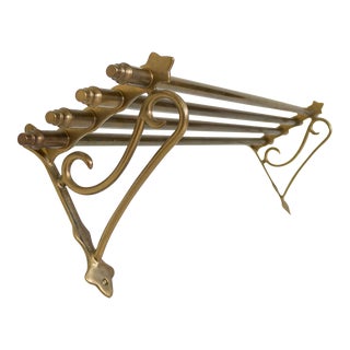 Vintage Pullman Train Brass Luggage Hat Rack | Wall Mounted Shelf For Sale
