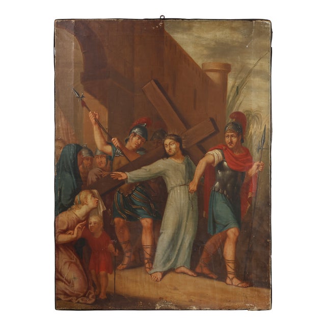 Unknown, Christ's Passion, 1900s, Oil on Canvas For Sale