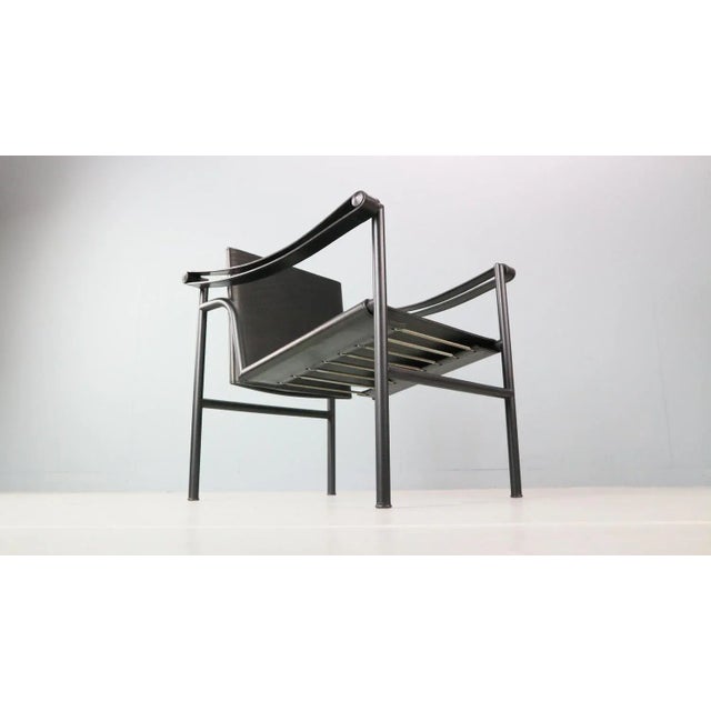 Black on Black Armchair Model-LC1 attributed to Le Corbusier for Cassina, Italy, 1970s For Sale - Image 6 of 13