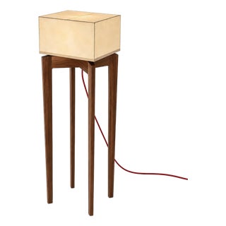 Rawhide Floor Lamp, Unique Wooden Floor Lamp, Mid Century Modern Standing Lamp, Handmade For Sale
