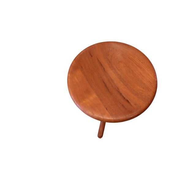 Dyrlund Sculptural Stool in Teak with Bowl Seat from Dyrlund, Denmark, 1960s For Sale - Image 4 of 14