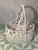Victorian Wicker White Large Basket With Scrolls.1860-1900 Handmade For Sale - Image 10 of 12