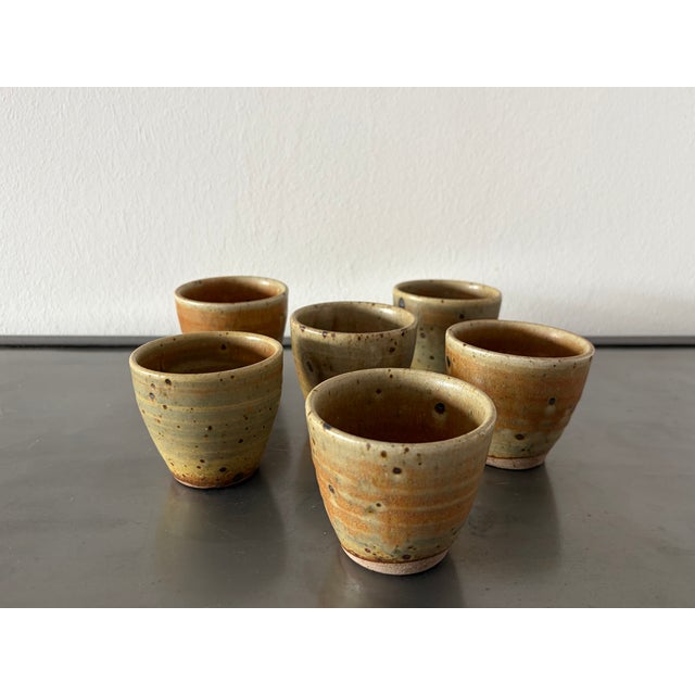 Pyrite Stoneware Cup Set by Gustave Tiffoche, France, 1970s, Set of 6 For Sale - Image 11 of 18
