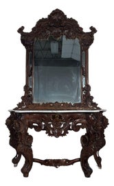 Example of Console Table With Mirror Set