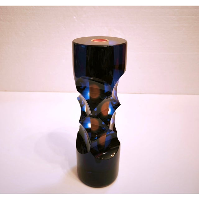 Sculptural Optical Art Glass Vase by Milan Macháček for Princ, Czech Republic, 1990s For Sale - Image 11 of 18