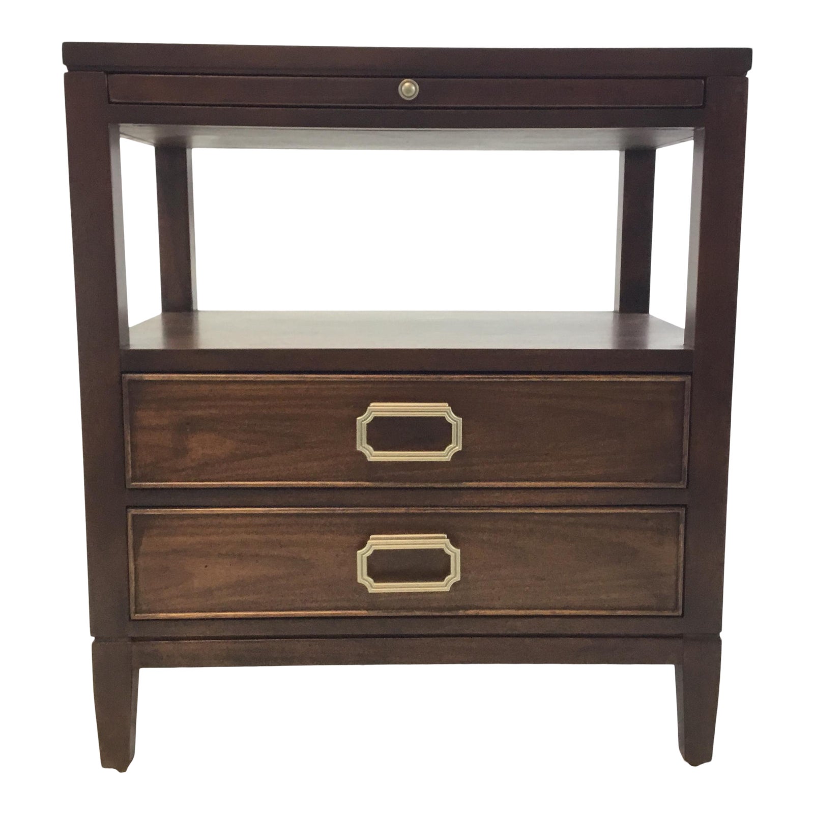 Drexel Heritage Modern Wood Two Drawer Nightstand Chairish