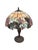 English Vintage Art Nouveau Style Rose Stained Glass Desk or Table Lamp For Sale - Image 3 of 10