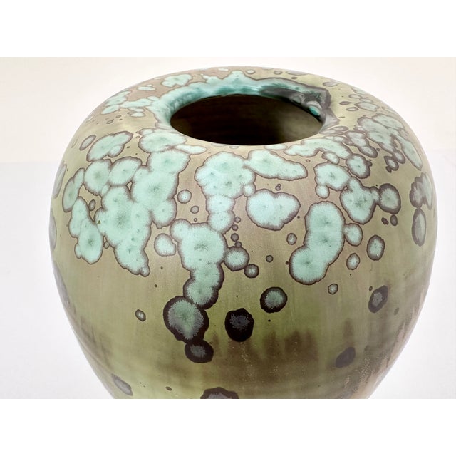 Glazed Studio Ceramic Art Vase with Standing Ring by Hanne Wydra-Jantz, Germany, 1980s For Sale - Image 12 of 18