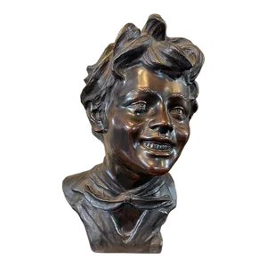 Vincenzo Cinque Lost Wax Bronze Casting Sculpture Scugnizzo Young Boy Bust