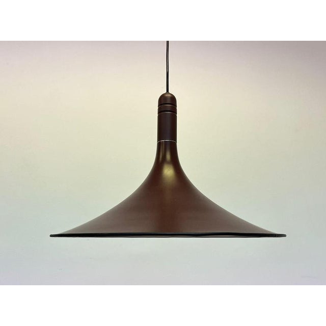 Metal Large Mid-Century Brown Pendant, Denmark, 1970s For Sale - Image 7 of 12