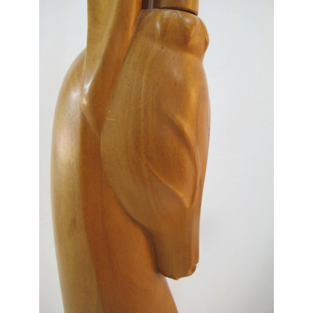 Mid-Century Modern Mid Century Modern Carved Wood Gazelle Head Statue Sculpture For Sale - Image 3 of 7