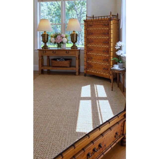 Late 20th Century Antique Bird’s-Eye Maple Faux Bamboo Six Drawer Chest of Drawers For Sale - Image 5 of 18