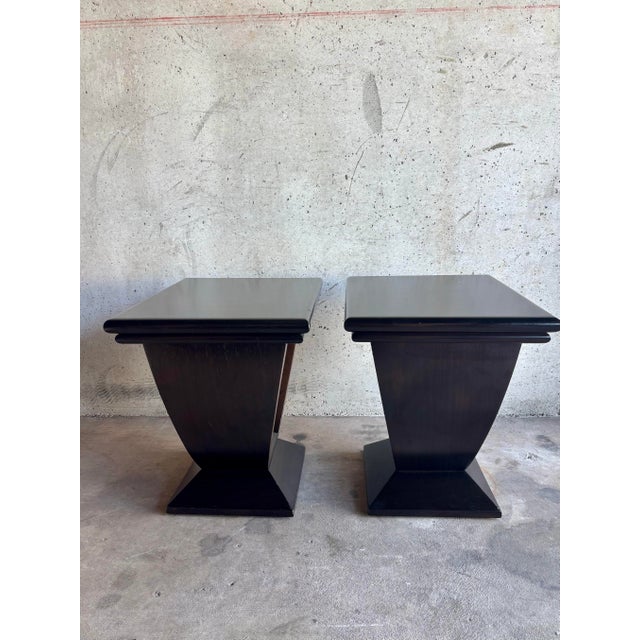 Jimeco ltda Vintage Ruhlmann Art Deco Side Tables - Solid Mahogany by Jimeco - A Pair, Colombia For Sale - Image 4 of 11