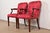 Baker Furniture English Regency Carved Mahogany Upholstered Armchairs or Dining Captain Chairs, Pair For Sale - Image 13 of 13