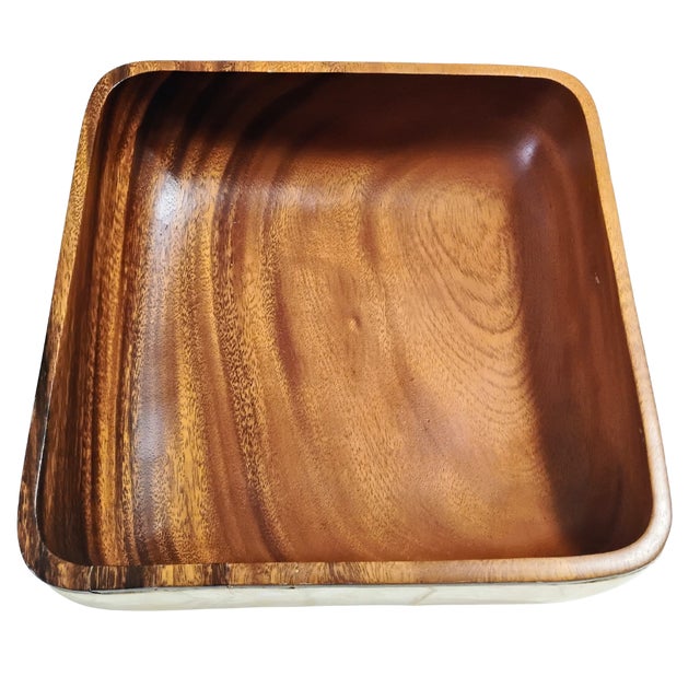 1960s Mid Century Modern Genuine Shell-Craft Products Capiz & Wood Salad Set - 7 Pieces For Sale - Image 4 of 17