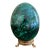 Large Solid Malachite Egg on Neoclassical Brass Stand With Paw Feet For Sale