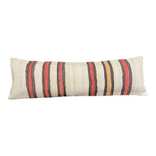 Turkish Hemp Pillow Cushion Natural Beige Brown Cushion Cover 14"x45" For Sale