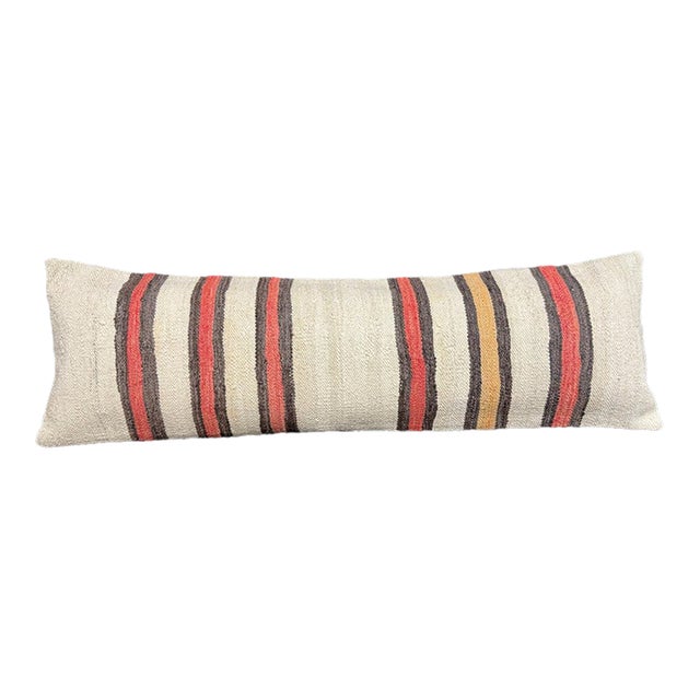 Turkish Hemp Pillow Cushion Natural Beige Brown Cushion Cover 14"x45" For Sale
