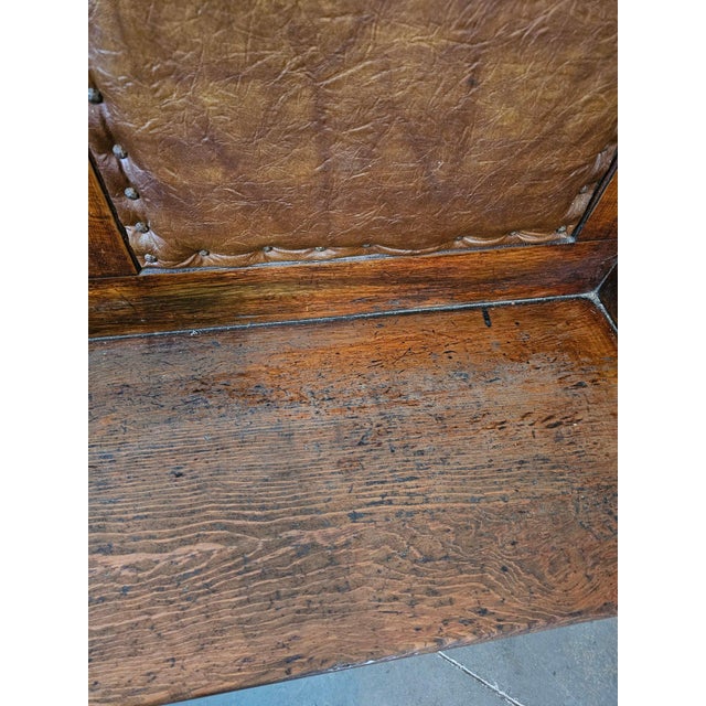 Pair of Antique Architectural Church Pew Benches, Turn of the Century Country Pine Two-Seater Settles For Sale - Image 12 of 16