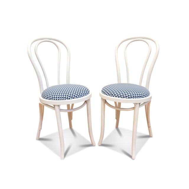 1970s White Bentwood Cafe Chairs - A Pair For Sale - Image 5 of 11