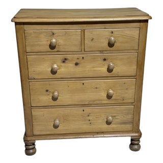Antique Pine Two Over Three Drawers - Chest of Drawers From England For Sale