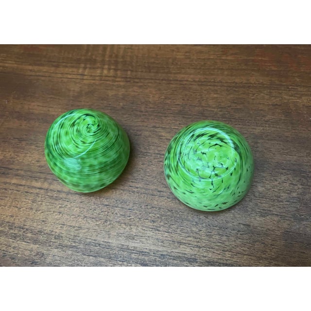 Glass Vintage Swirl Cloud Art Glass Candleholder, 1970s, Set of 2 For Sale - Image 7 of 9