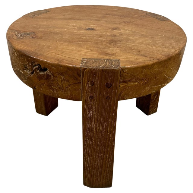 Andrianna Shamaris Natural Teak Wood Round Side Table For Sale - Image 15 of 18