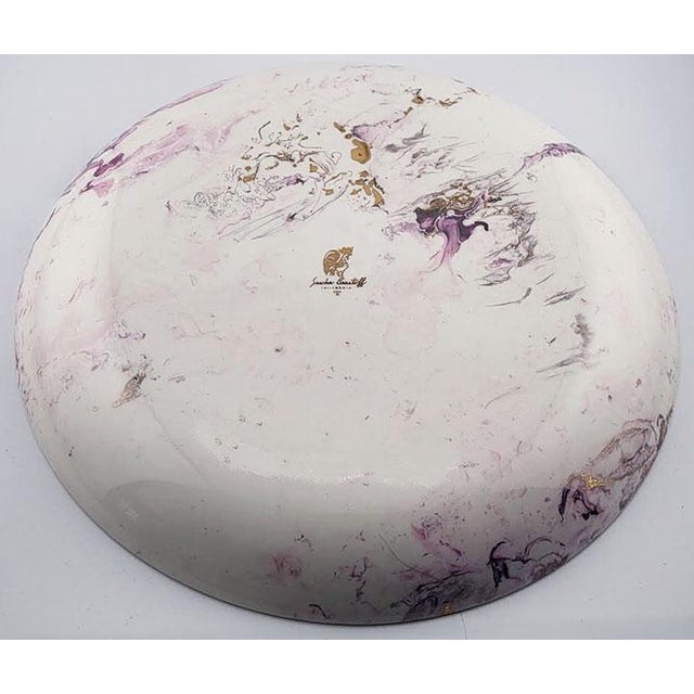 Mid-Century Modern Mid Century Sascha Brastoff Surf Ballet Dinner Plate - Pink & Gold For Sale - Image 3 of 4