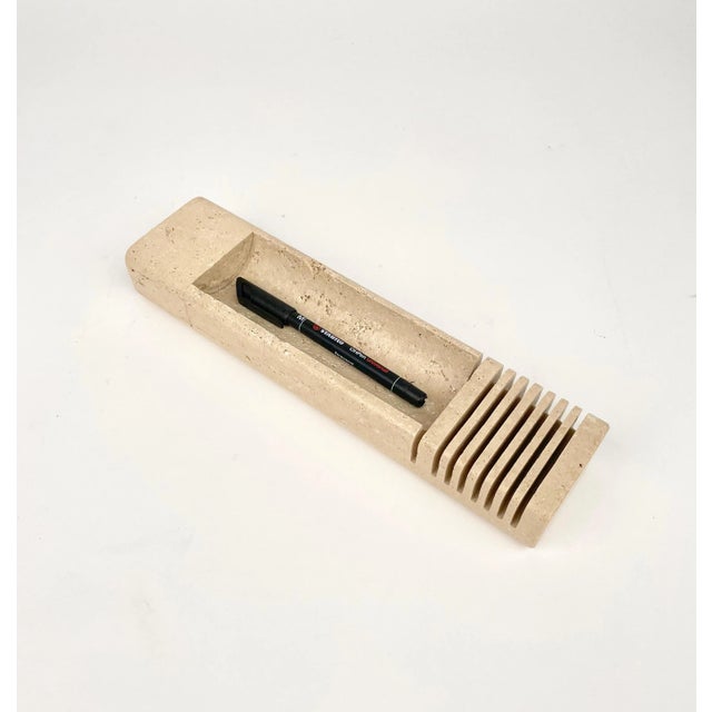 Travertine Letter & Pen Holder, Italy, 1970 For Sale - Image 14 of 17