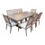 Restoration Hardware Heston Dining Table + Eight Linen Dining Chairs, Set For Sale