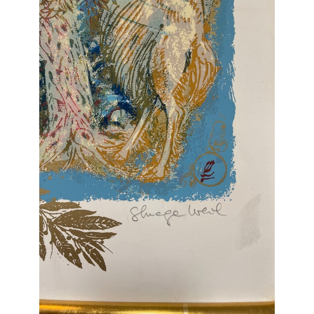 This is a limited edition serigraph titled "The Shepherdess" by Israeli painter Shraga Weil (1918-2009) numbered 129of...