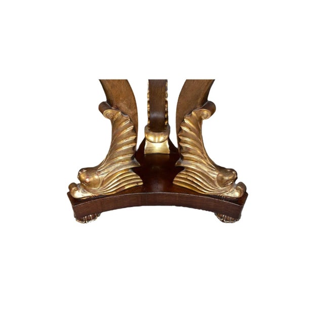 Pair Italian Early 20th C. Pietra Dura Chess Tables With Mahogany and Gilt Bases For Sale In Los Angeles - Image 6 of 6