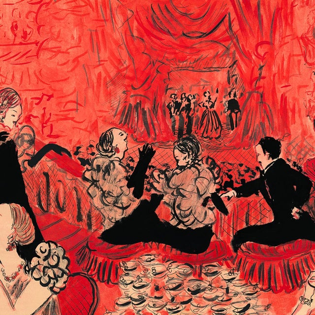 Contemporary Red Opera Night Original Contemporary Figurative Watercolor by Pauline De Roussy De Sales For Sale - Image 3 of 6