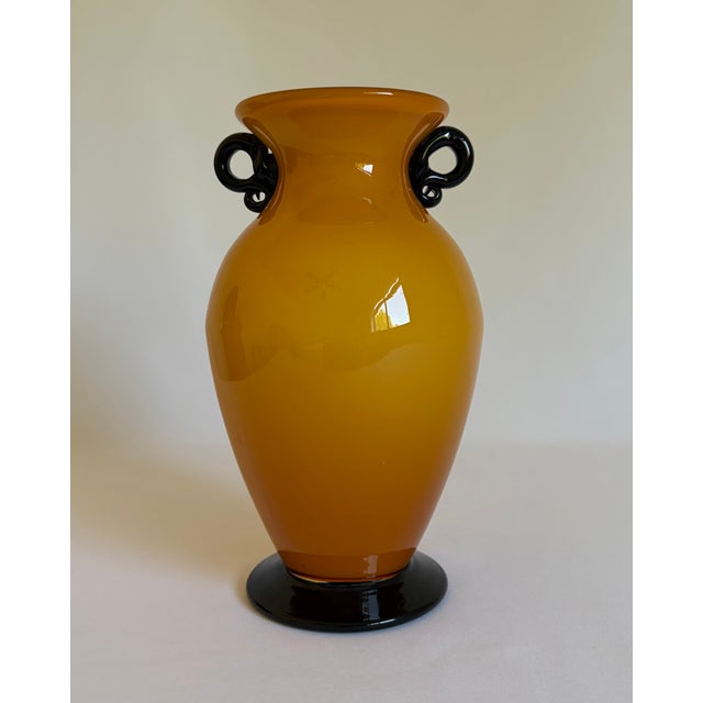 Ochre Cased Murano Glass Vase For Sale In Dallas - Image 6 of 7