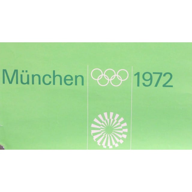 1970s Original Vintage 1972 Munich Olympic Poster, Athletics (Hurdles) For Sale - Image 5 of 6