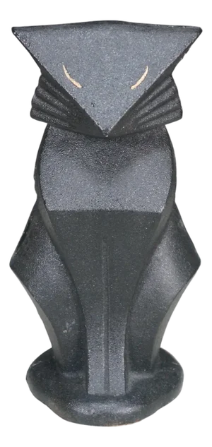 Antique Hubley Art Deco Cast Iron Modernist Black Cat Doorstop Paperweight 10"