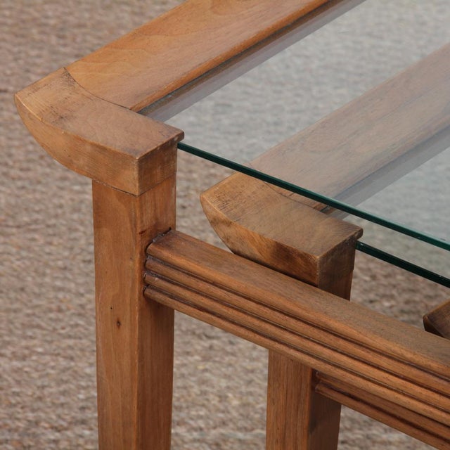 Walnut Nesting Tables by Maxime Old, 1940, Set of 3 For Sale - Image 6 of 10